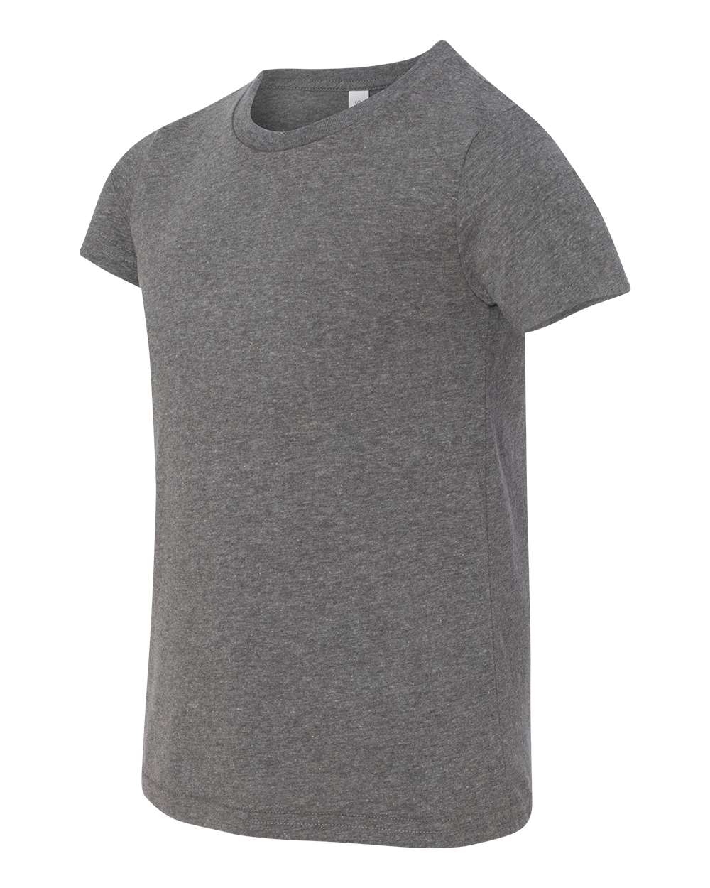 Left View of Deep Heather Youth CVC Jersey Tee - 3001YCVC