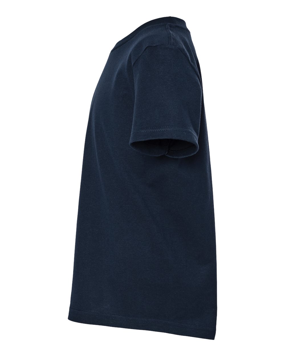Left View of Deep Navy Youth ACE Cotton T-Shirt - 4300Y plain