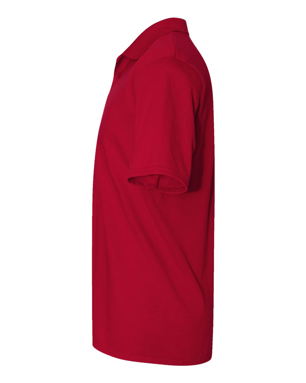 Left View of Deep Red Piqué Polo - 055P