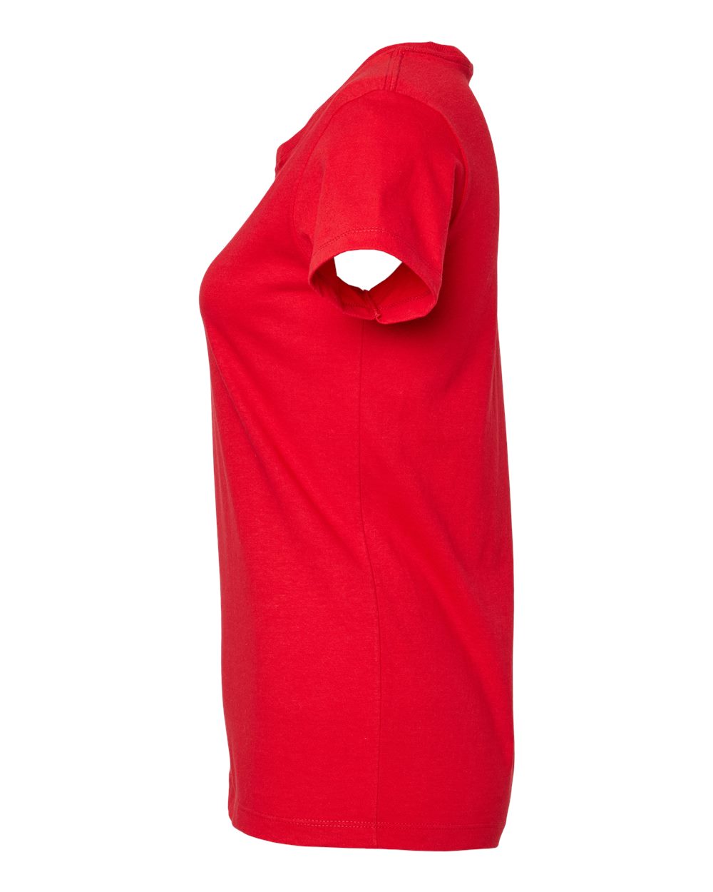 Left View of Deep Red Women&#39;s Gold Soft Touch T-Shirt - 4810