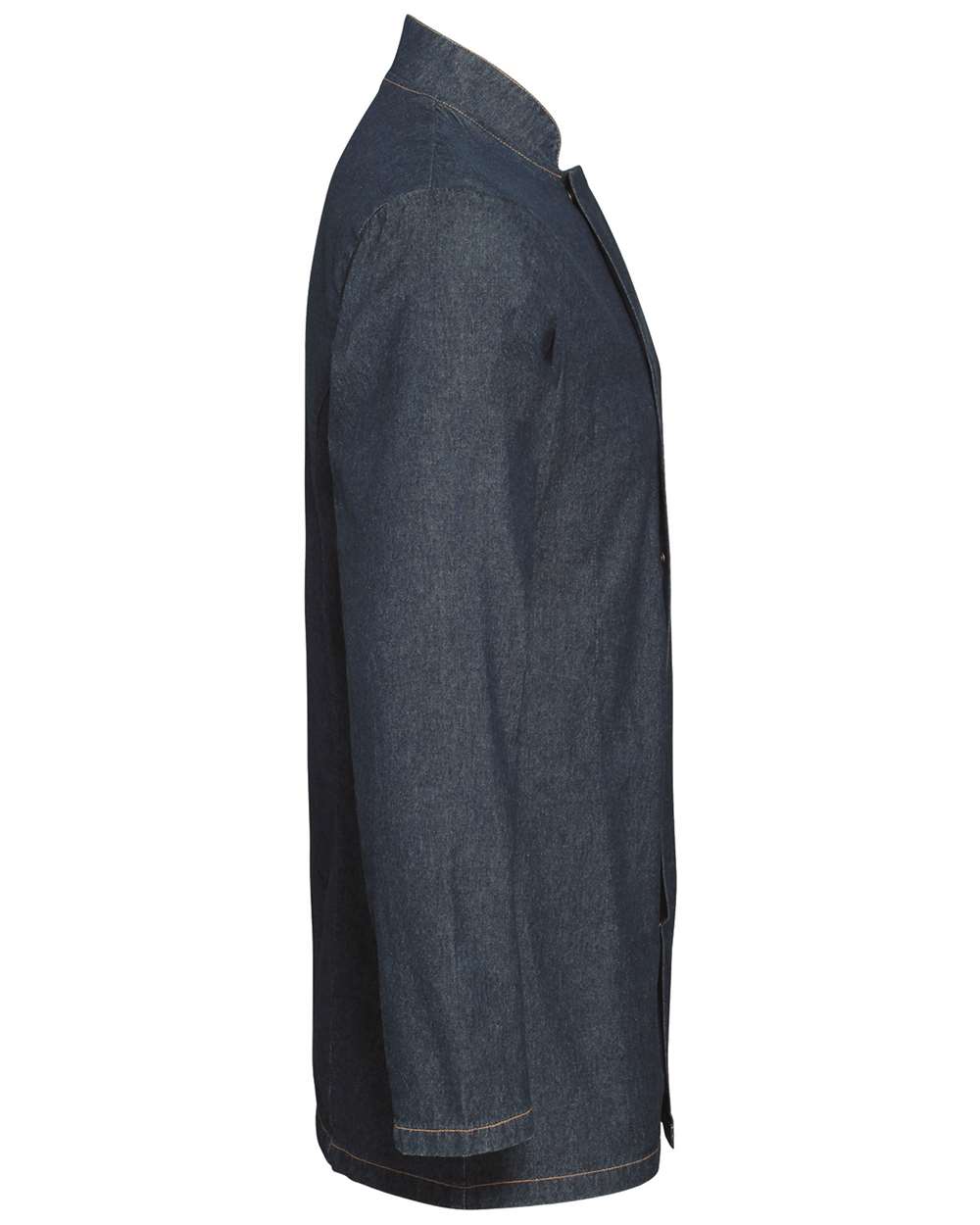 Rear View of Denim Blue Unisex Denim Chef's Jacket - RP660