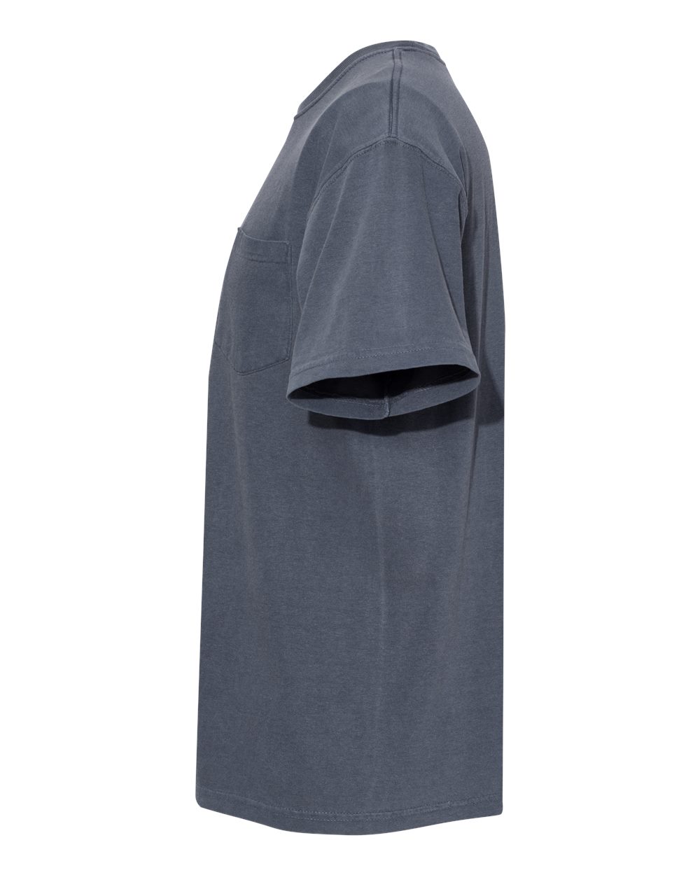 Left View of Denim Garment-Dyed Heavyweight Pocket T-Shirt - 6030