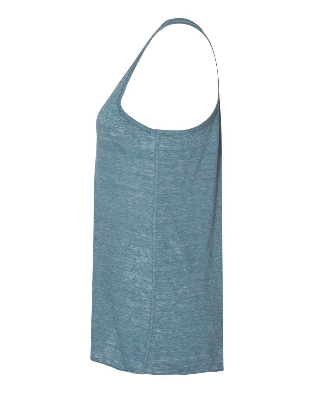 Left View of Denim Slub Women&#39;s Flowy Racerback Tank - 8800
