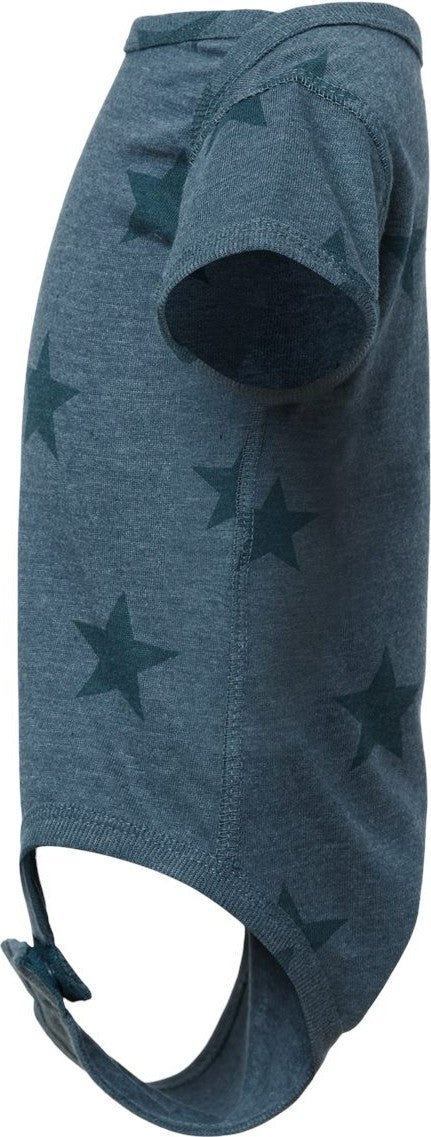 Left View of Denim Star Infant Star Print Bodysuit - 4329