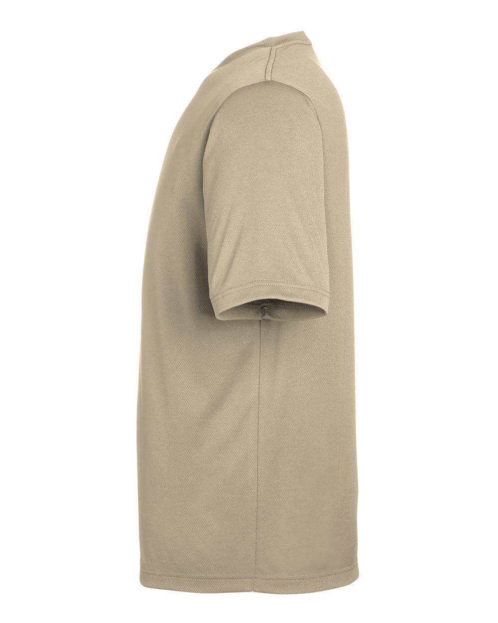 Left View of Desert Khaki Men's Zone Performance Mesh T-Shirt - TT15