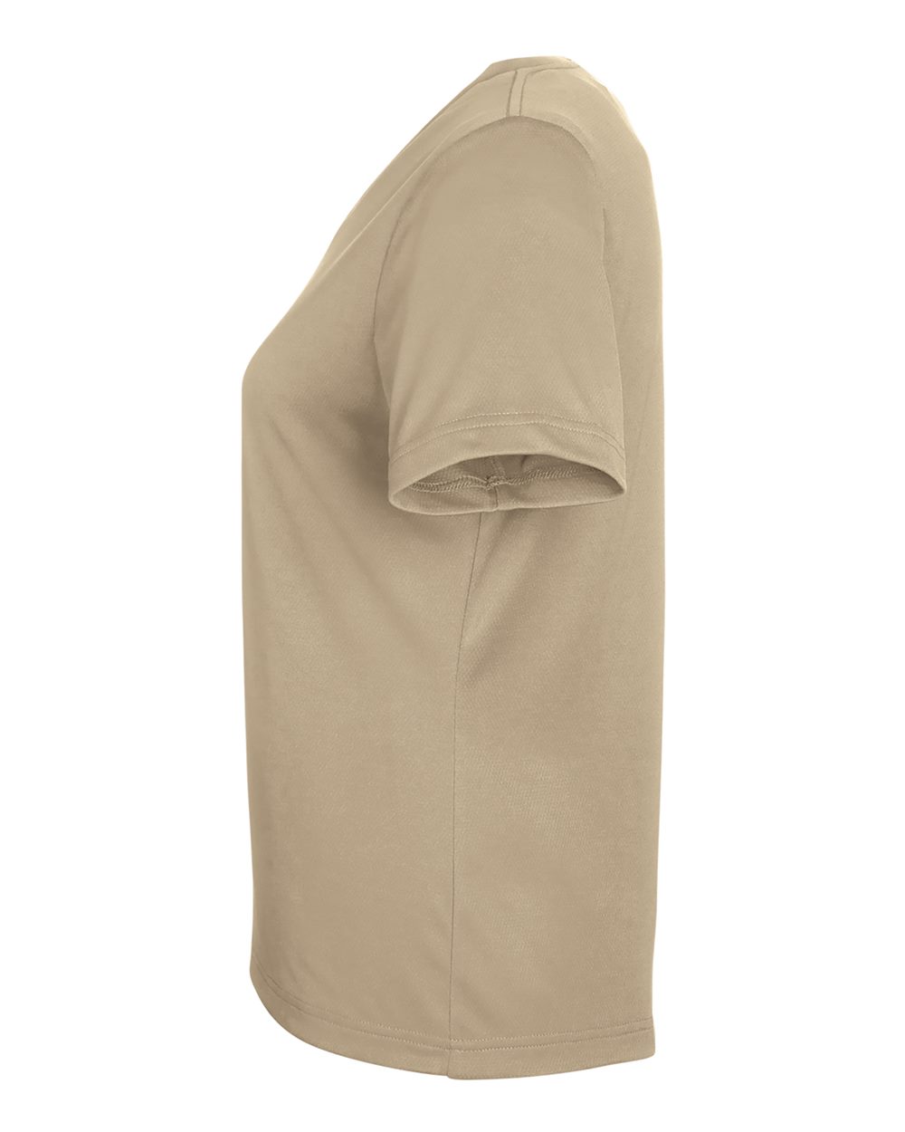 Rear View of Desert Khaki Women's Zone Performance Mesh T-Shirt - TT15W