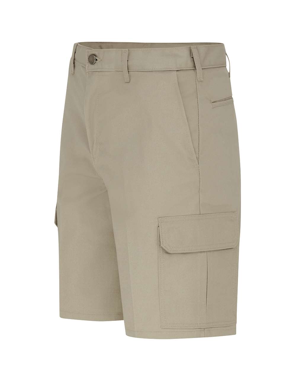 Left View of Desert Sand 11&quot; Industrial Cargo Shorts - LR00EXT