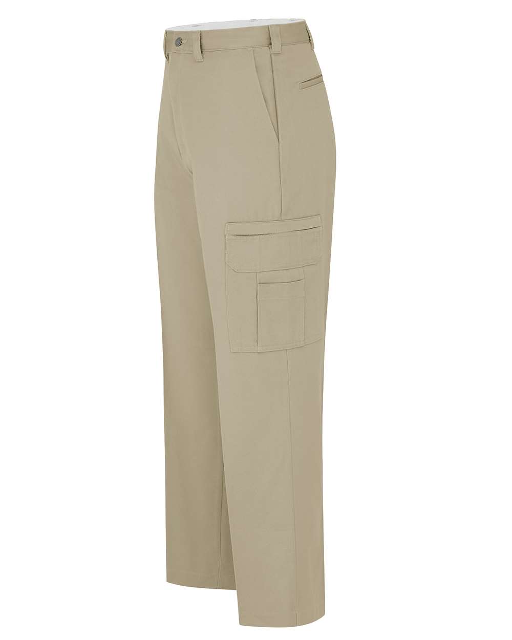 Left View of Desert Sand - 39 Unhemmed Industrial Cotton Cargo Pants - LP39