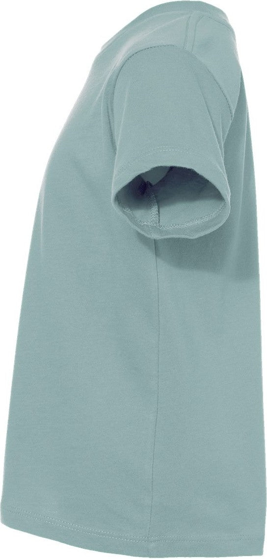 Left View of Dusty Blue Toddler Jersey Tee - 3001T