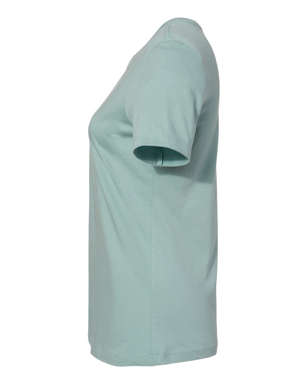 Left View of Dusty Blue Women’s Relaxed Jersey Tee - 6400