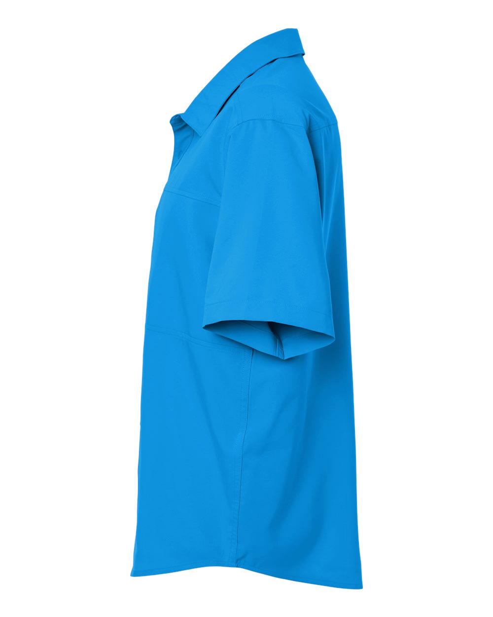 Left View of Electric Blue Men's UltraUVP Shoreline Short Sleeve Staff Shirt - CE520 plain