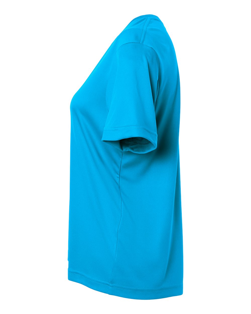 Left View of Electric Blue Women's Capital Performance T-Shirt - CE10W plain