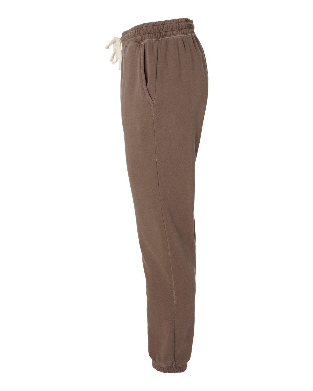 Left View of Espresso Garment-Dyed Lightweight Fleece Sweatpants - 1469