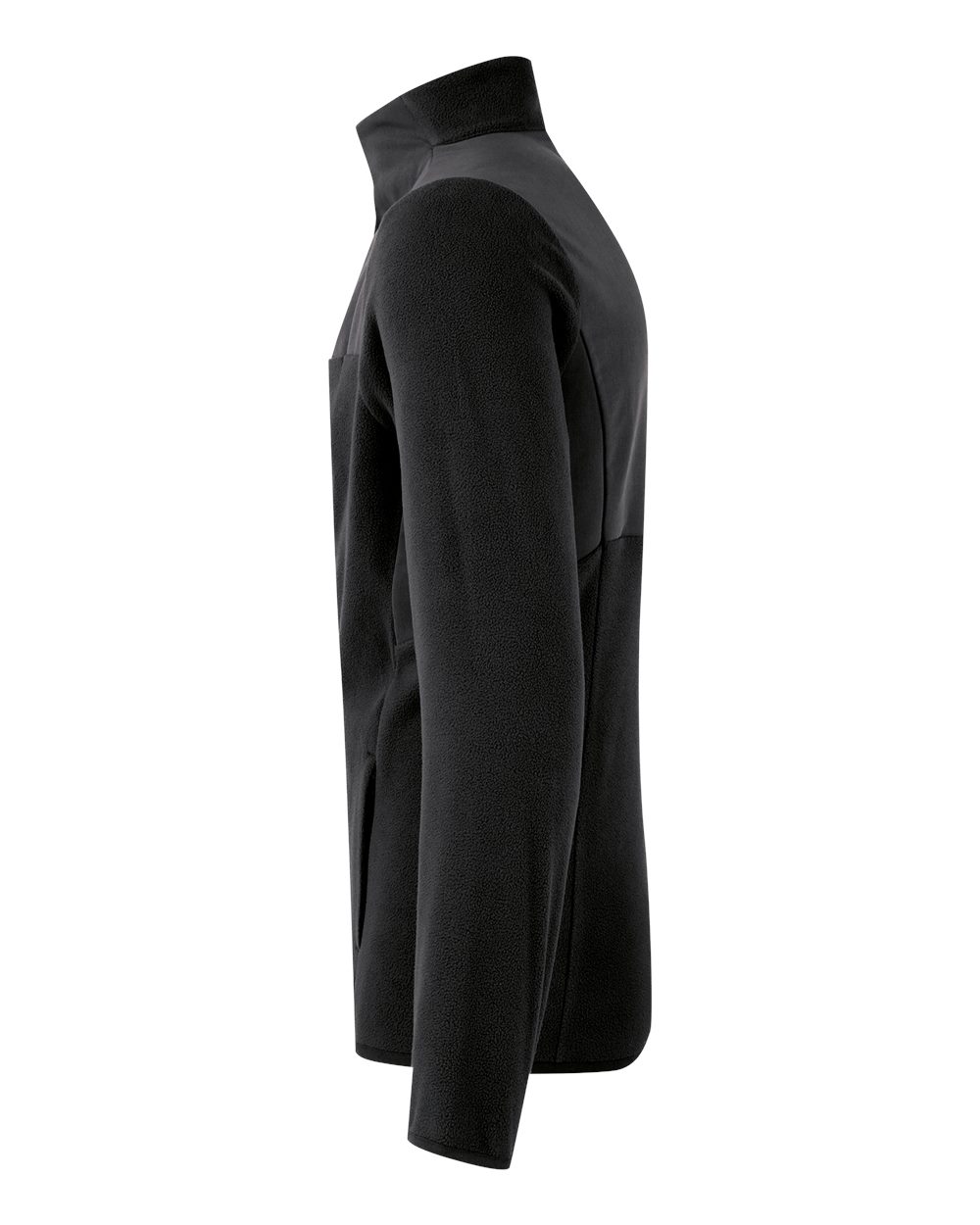 Left View of Exact Black Men's Agility Panelled Fleece Full-Zip Jacket - NN800