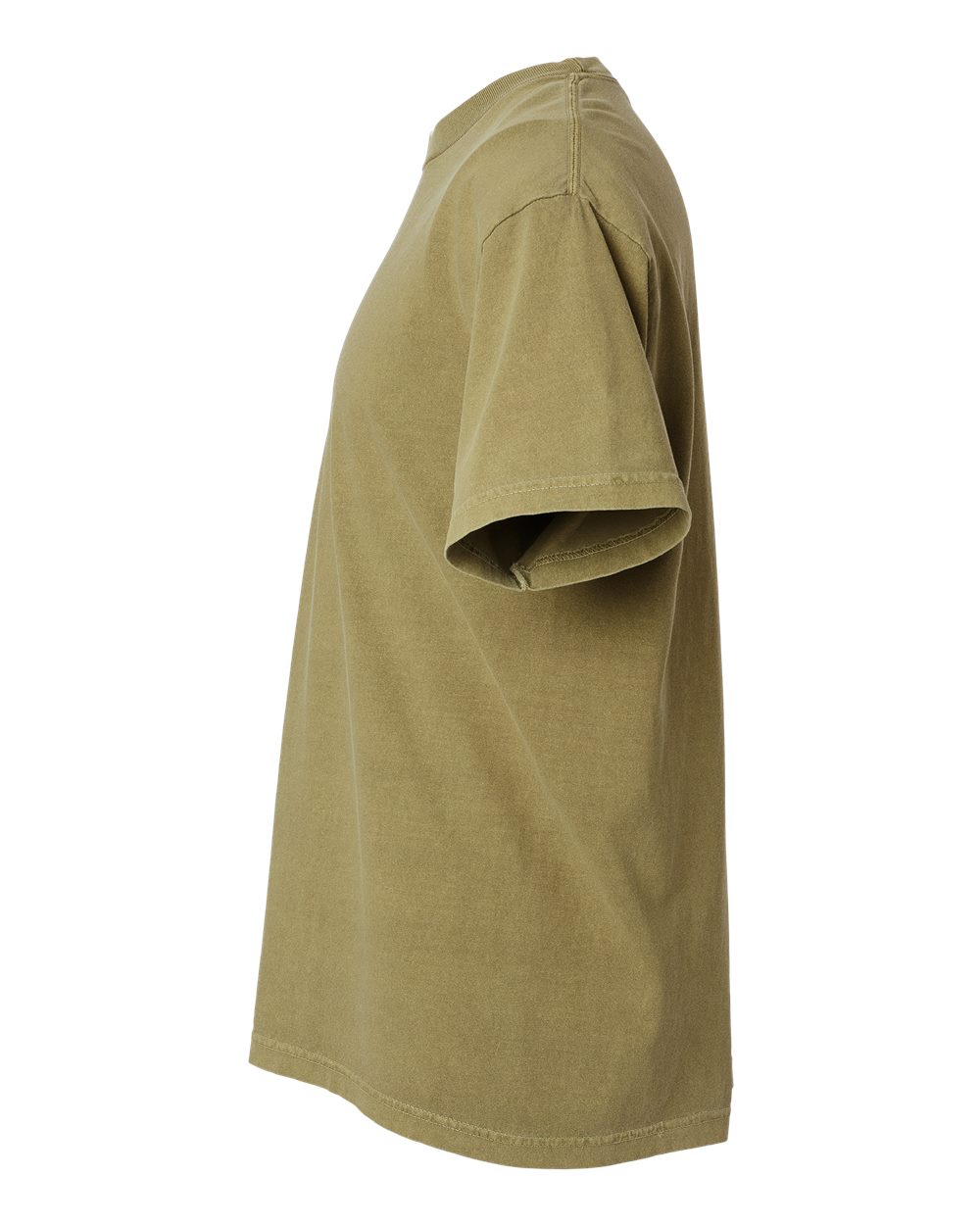 Left View of Faded Army Garment-Dyed Heavyweight Cotton Tee - 1301GD