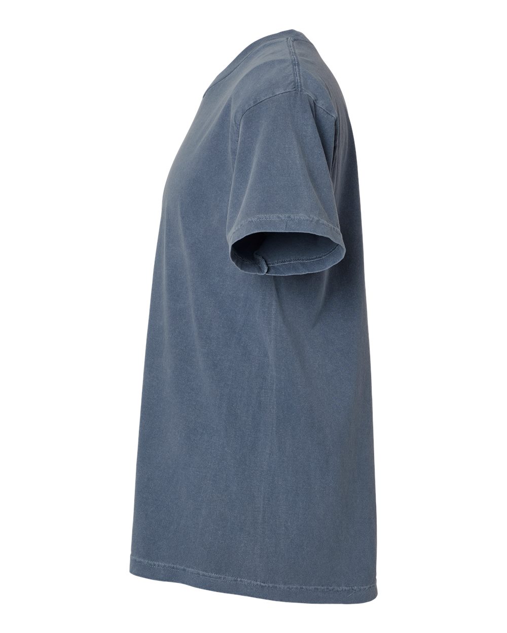 Left View of Faded Navy Garment-Dyed Heavyweight Cotton Tee - 1301GD