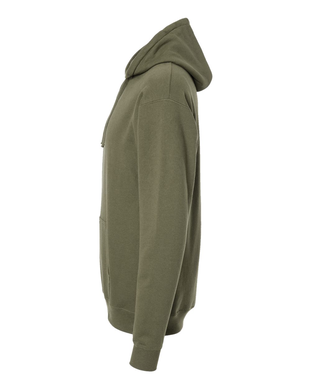Left View of Fatigue Green Perfect Sweats Hooded Sweatshirt - RS170