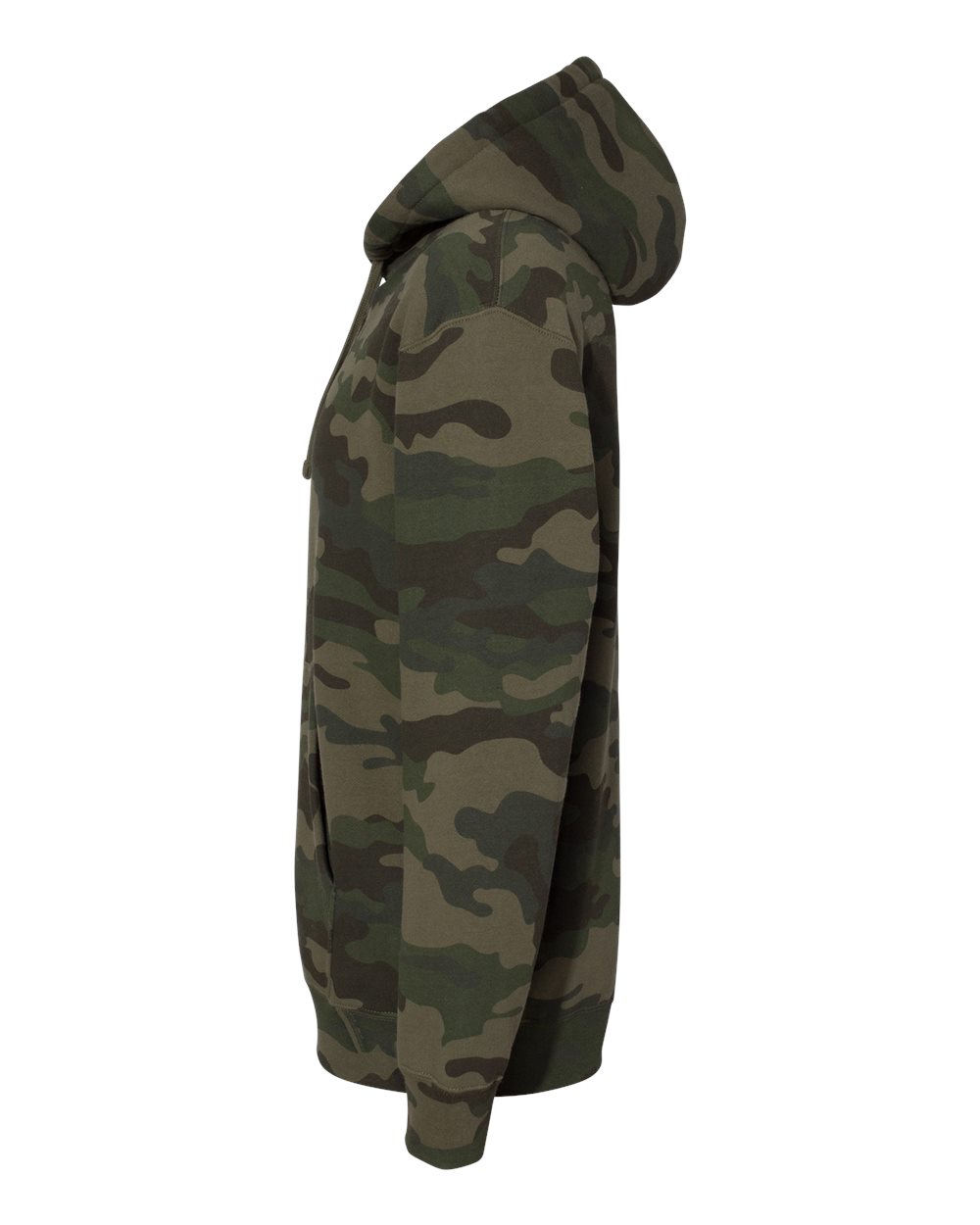 Left View of Forest Camo Heavyweight Hooded Sweatshirt - IND4000