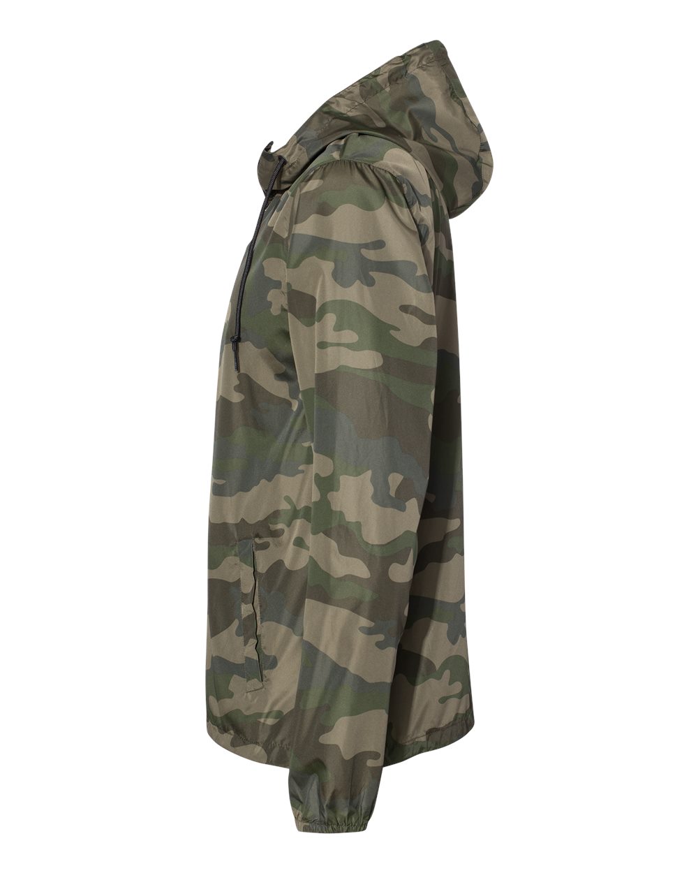 Left View of Forest Camo Lightweight Windbreaker Full-Zip Jacket - EXP54LWZ