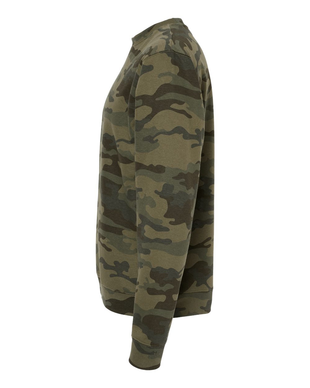 Left View of Forest Camo Midweight Crewneck Sweatshirt - SS3000