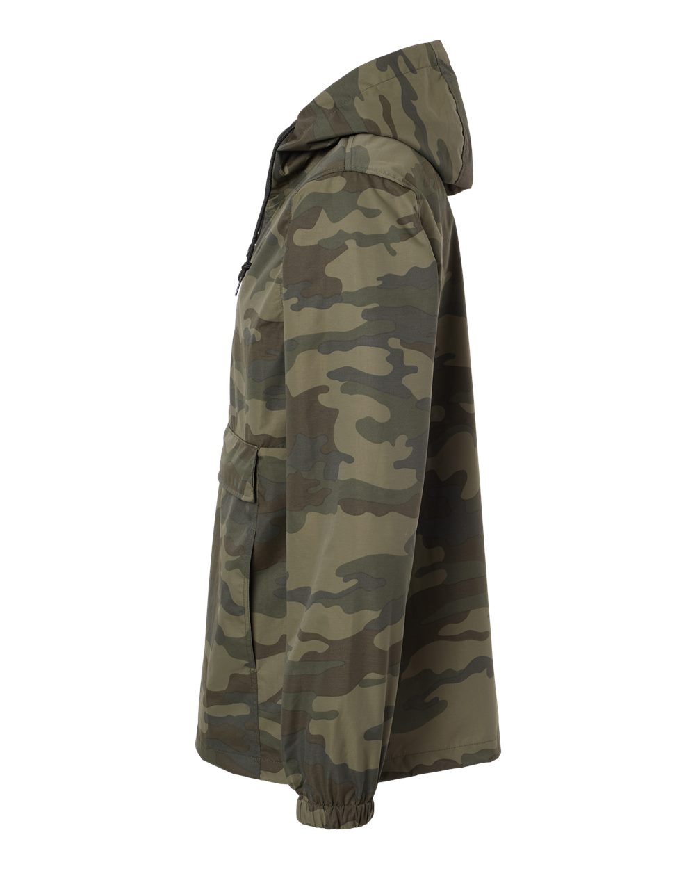 Left View of Forest Camo Nylon Anorak - EXP94NAW