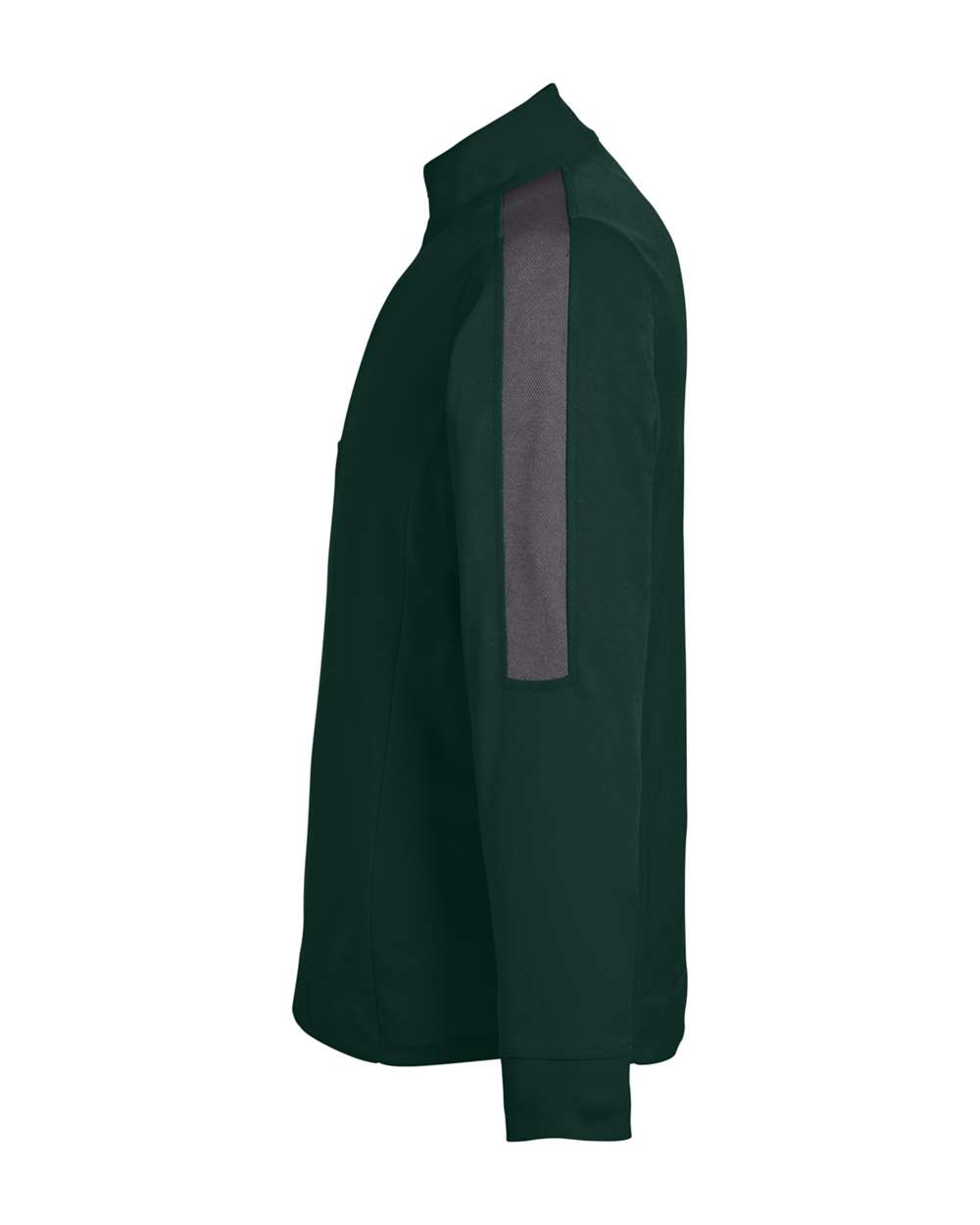 Left View of Forest/ Carbon Men's Market Snag Protect Mesh Colorblock Quarter-Zip Pullover - CE404