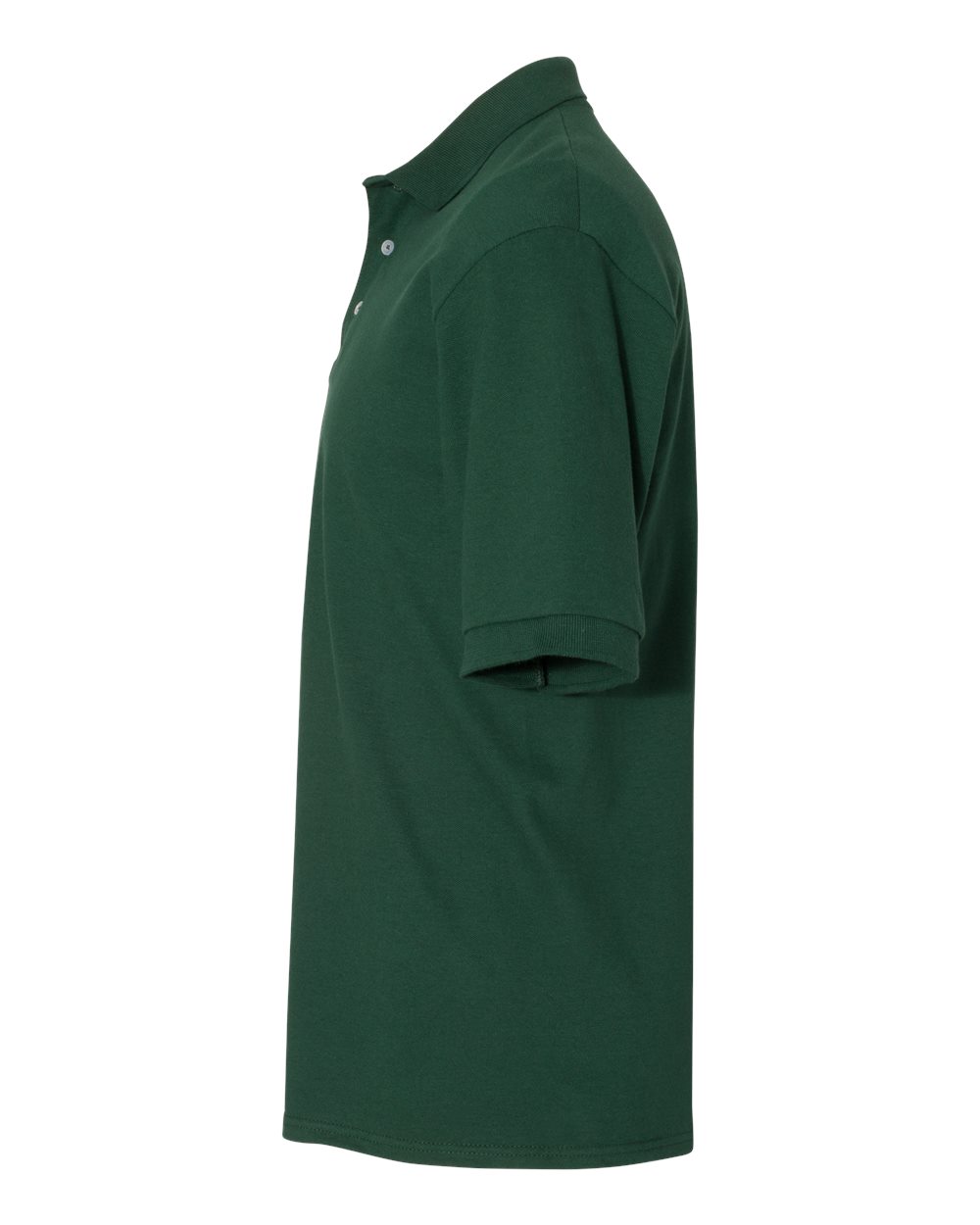 Left View of Forest Green 100% Ring-Spun Cotton Piqué Polo - 443M