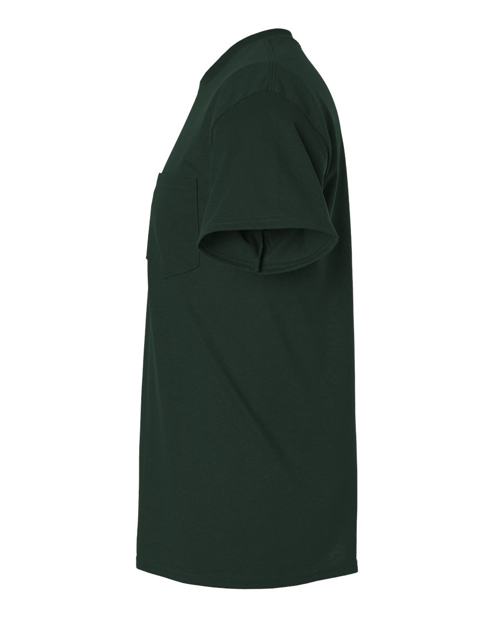 Left View of Forest Green DryBlend® Pocket T-Shirt - 8300
