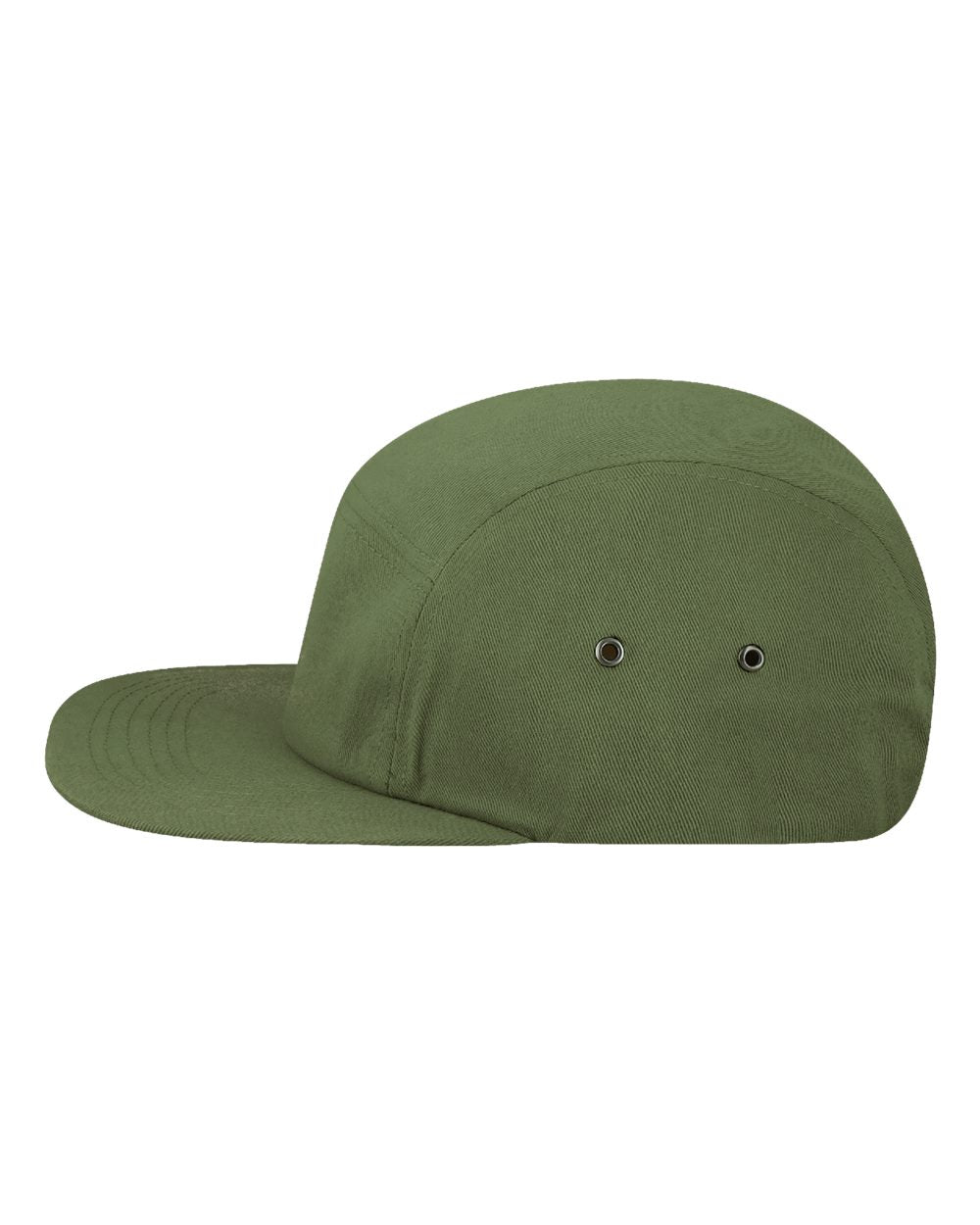 Left View of Forest Green Five-Panel Camper Hat - CAMPER