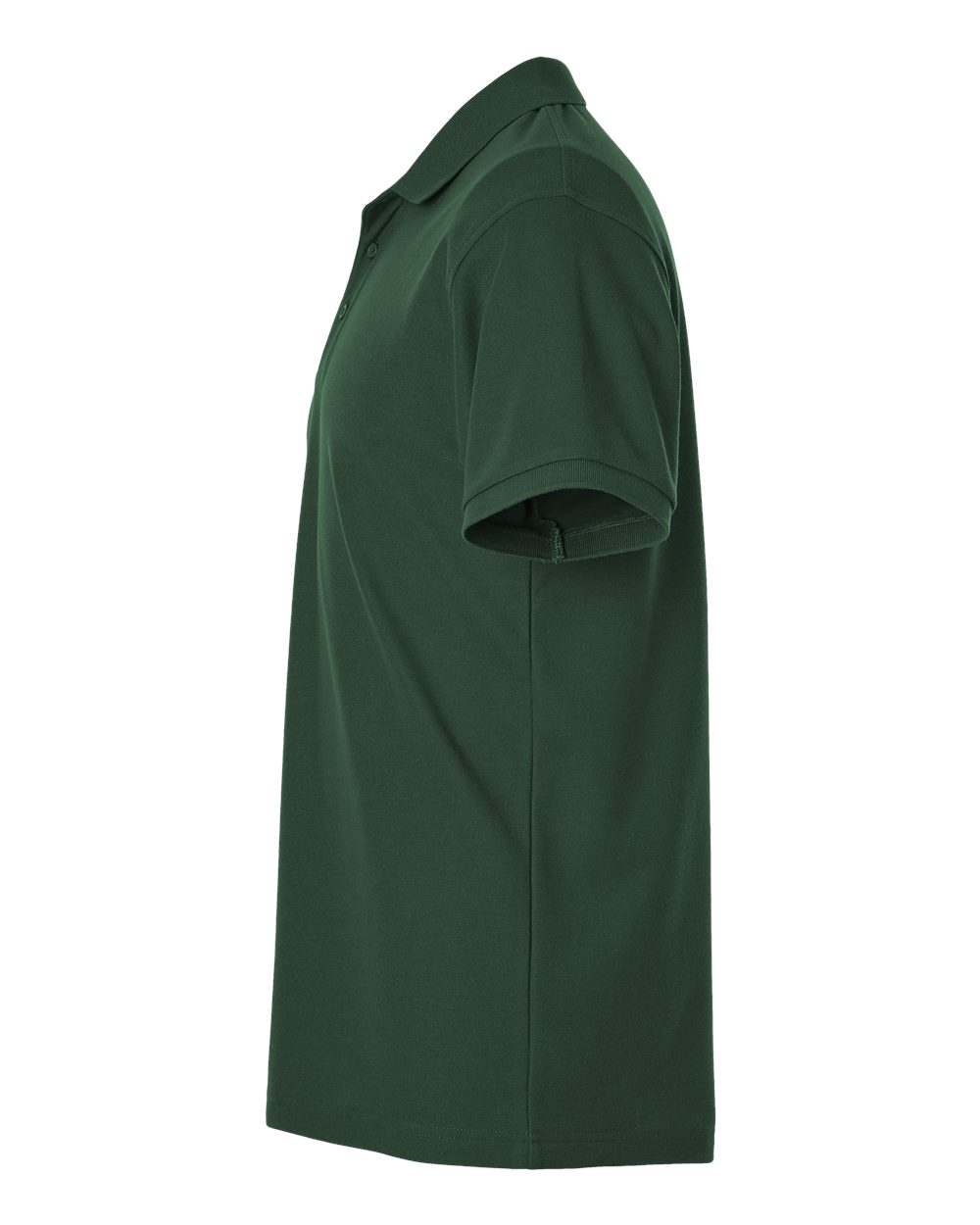 Left View of Forest Green Pique Polo - 62800