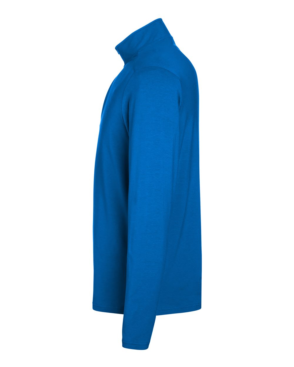 Rear View of French Blue Men's Raleigh Stretch Quarter-Zip Pullover - DG425