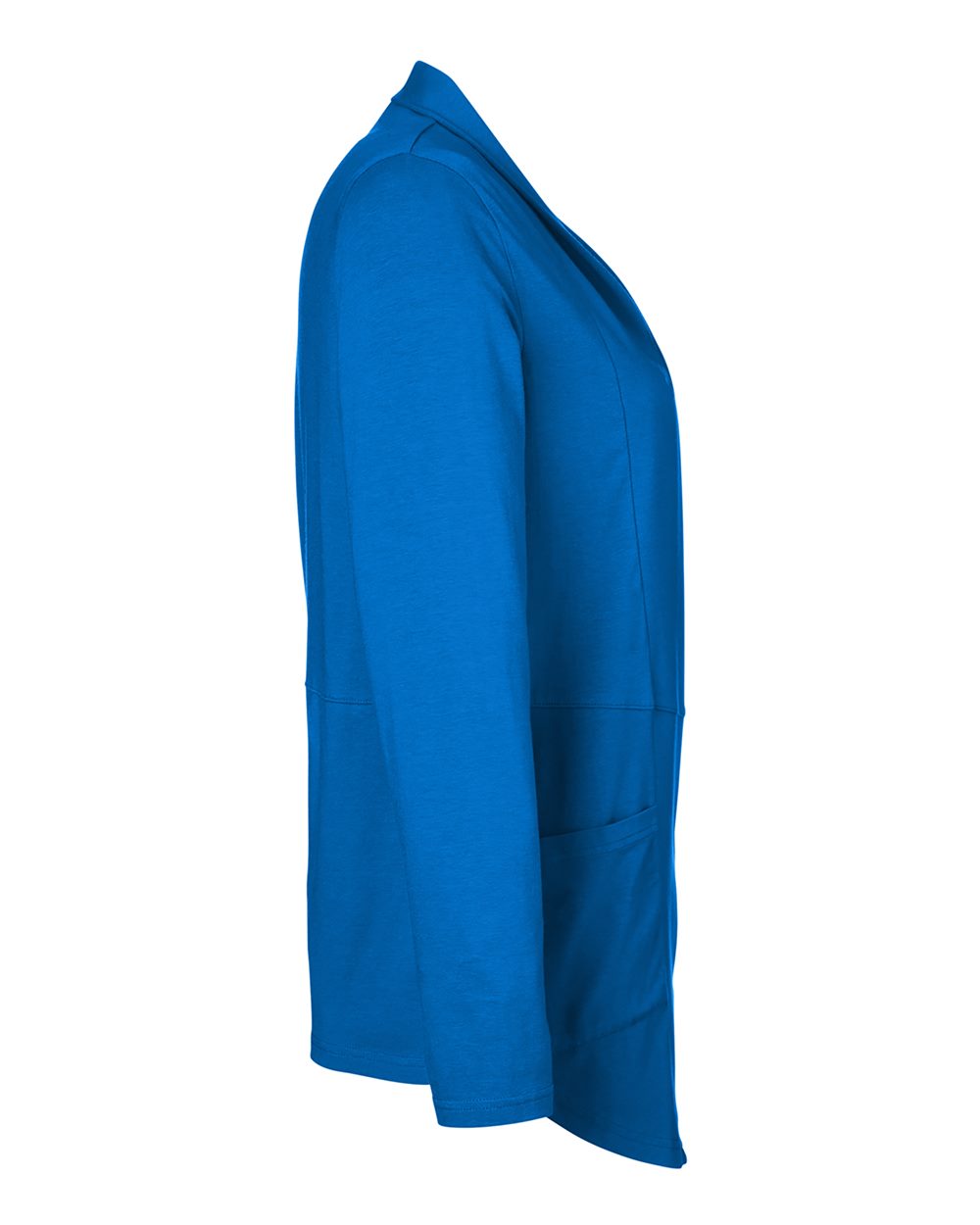 Left View of French Blue Women&#39;s Raleigh Stretch Cardigan - DP125W