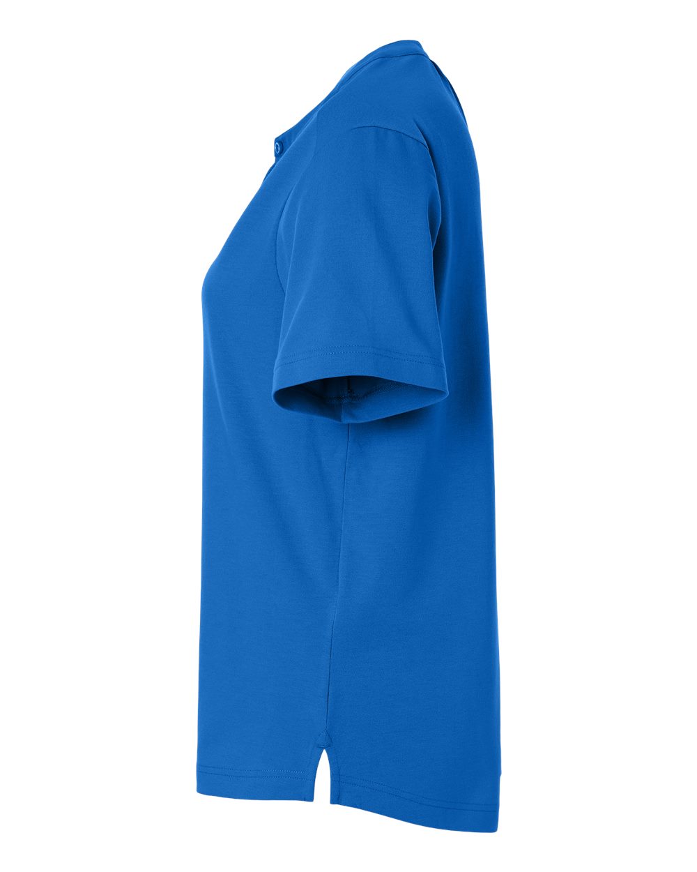 Left View of French Blue Women's Seaton Pebble Textured Polo - DG102W plain