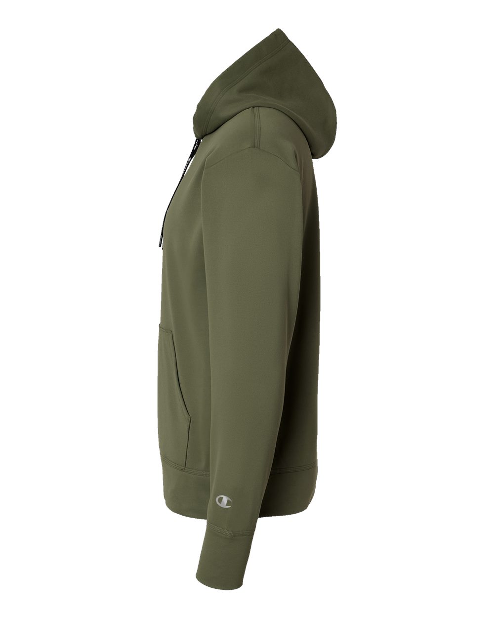 Left View of Fresh Olive Sport Hooded Sweatshirt - CHP180