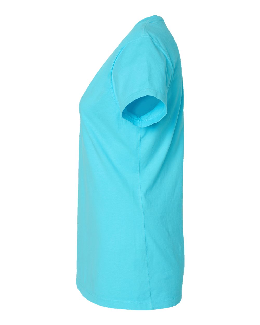 Left View of Freshwater Garment-Dyed Women&#39;s V-Neck T-Shirt - GDH125