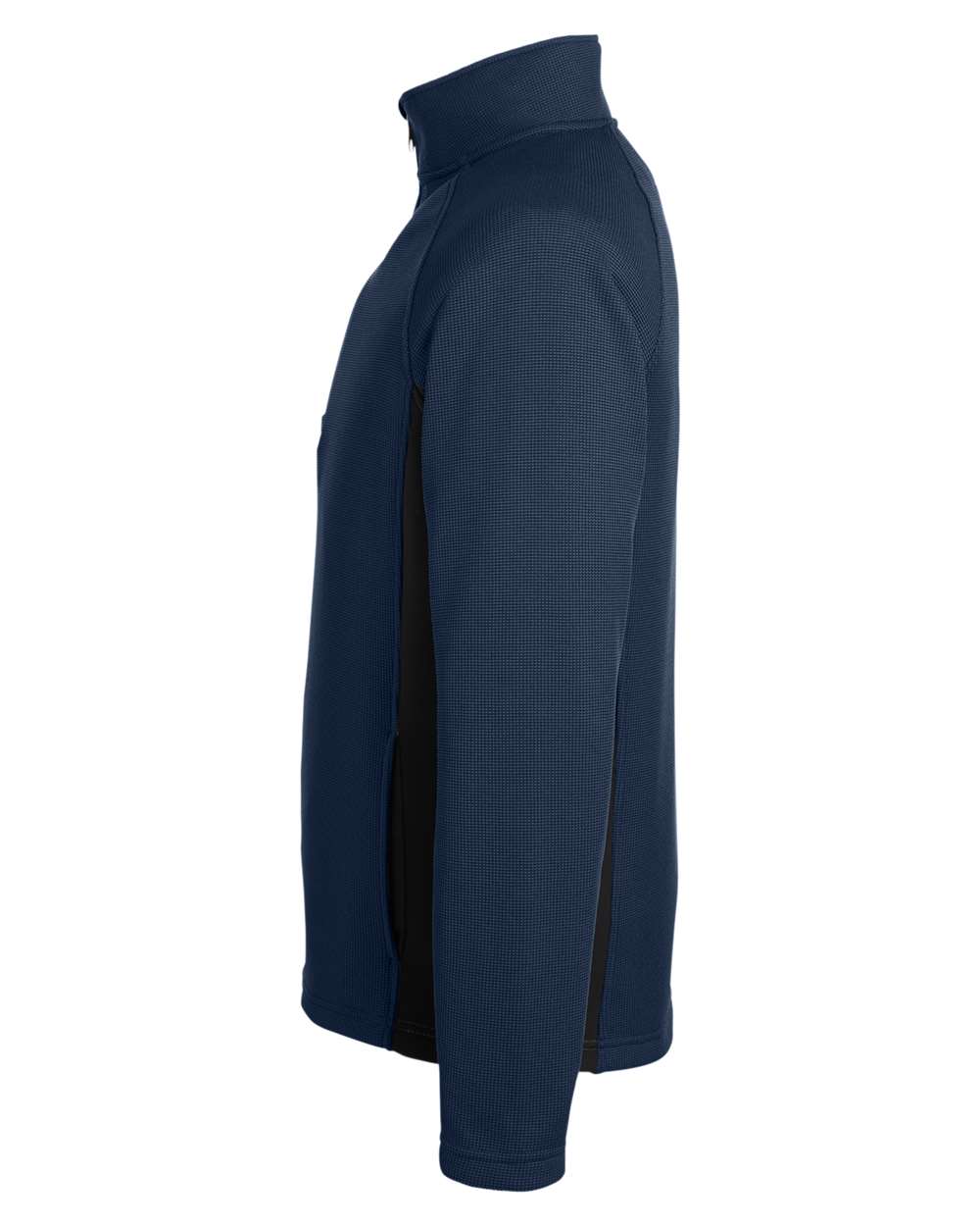 Rear View of Frontier/ Black Constant Half-Zip Sweater - S16561