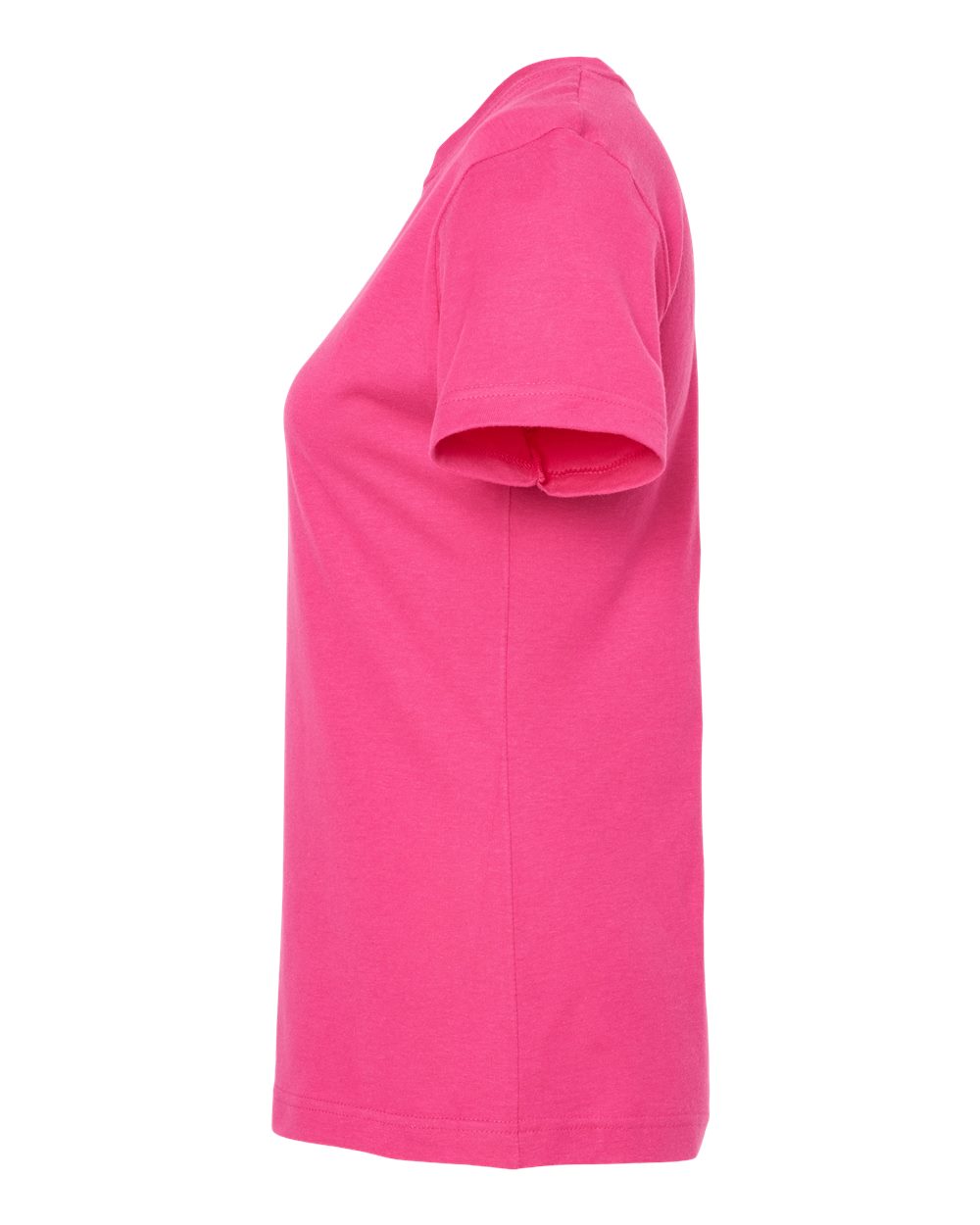 Left View of Fuchsia Women&#39;s Fine Jersey Classic Fit T-Shirt - 216