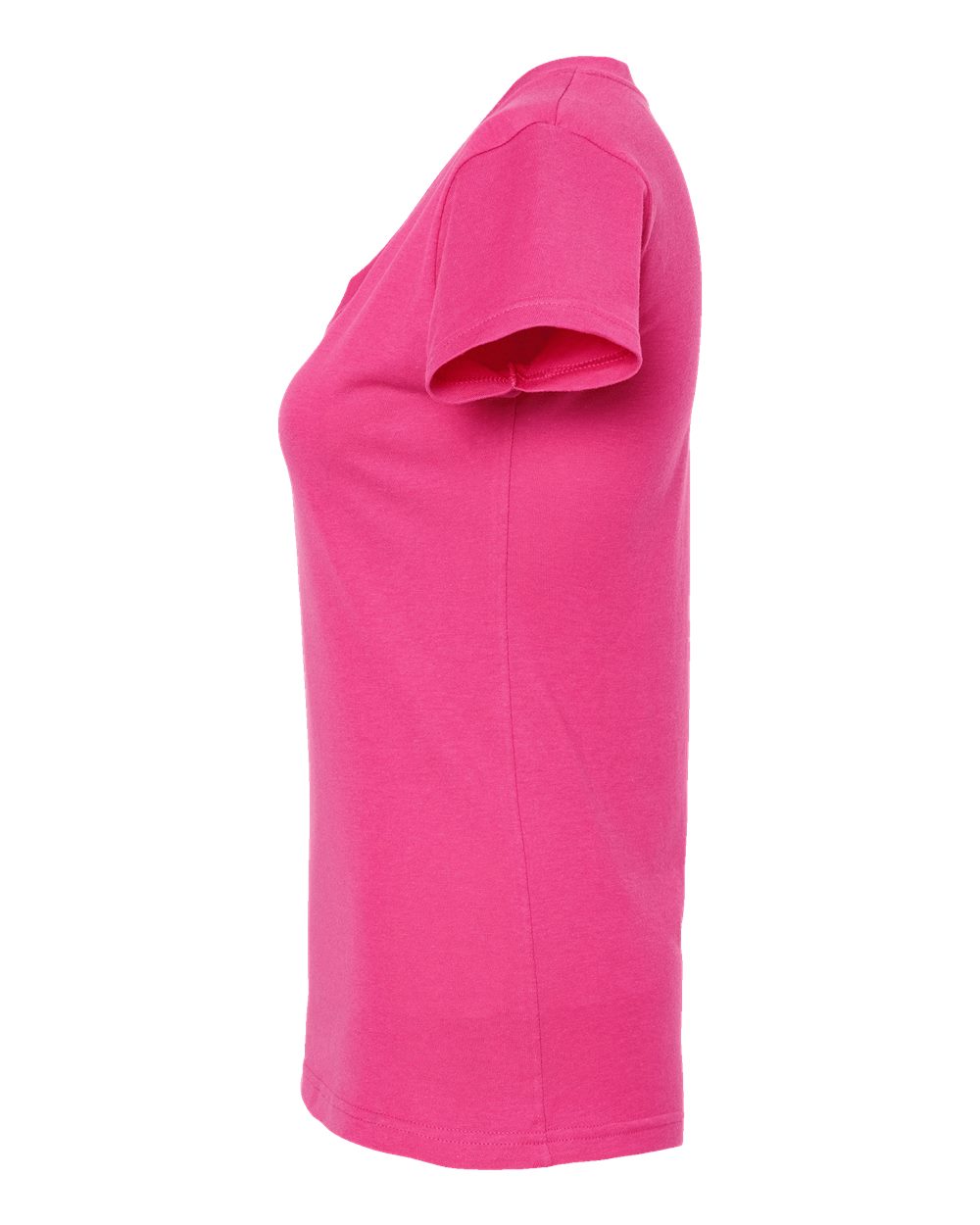 Left View of Fuchsia Women&#39;s Fine Jersey V-Neck T-Shirt - 214