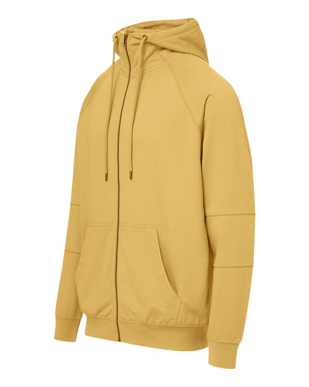 Left View of Ginger Ezra French Terry Full-Zip Funnel Hooded Sweatshirt - 23110