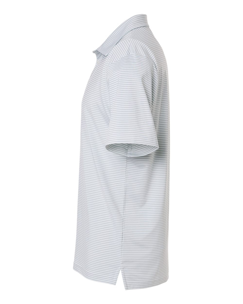 Left View of Glacier White Men's Smith Striped Polo - SW1110 plain