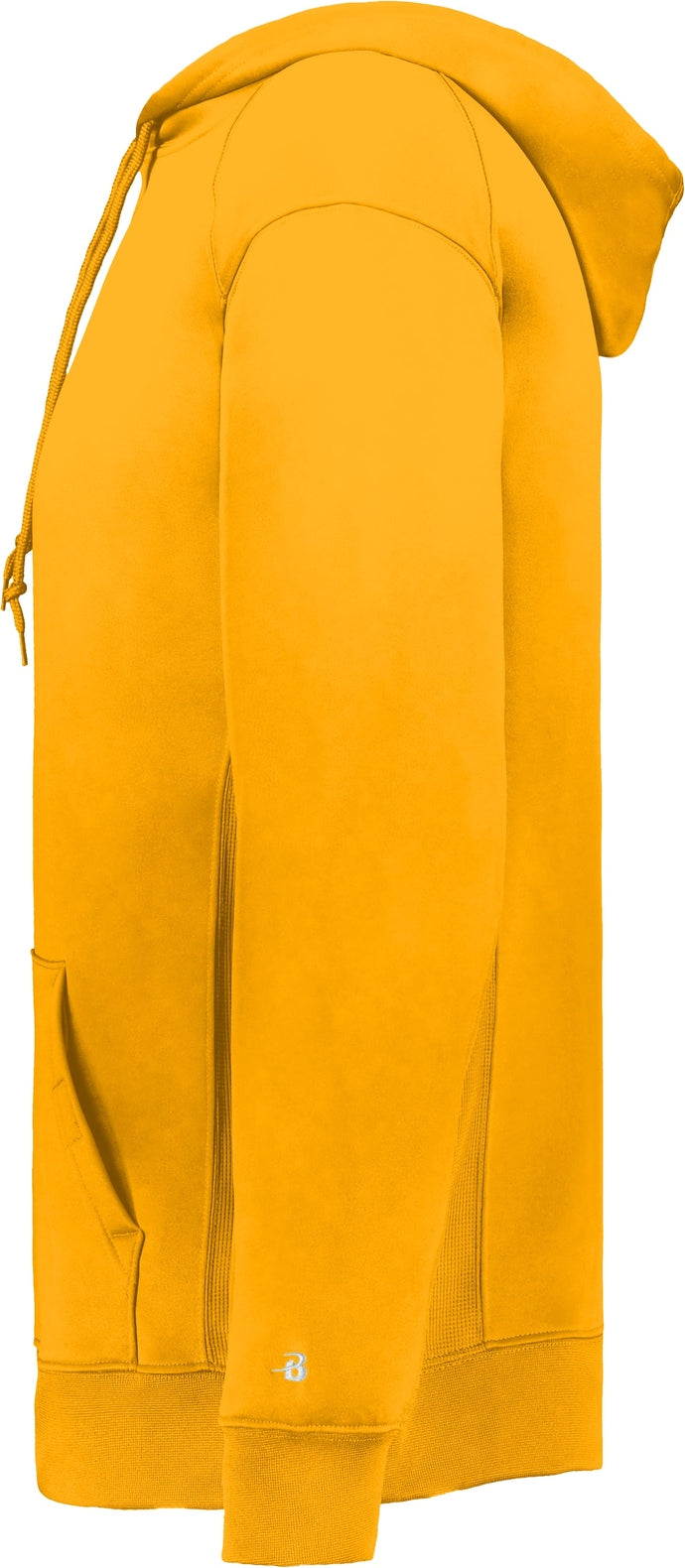 Left View of GOLD PERFORMANCE FLEECE HOODIE