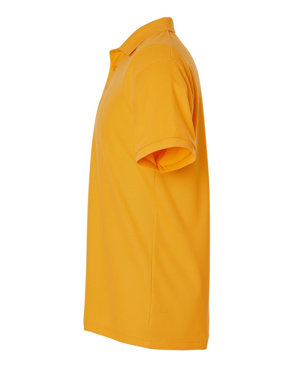 Left View of Gold Pique Polo - 62800