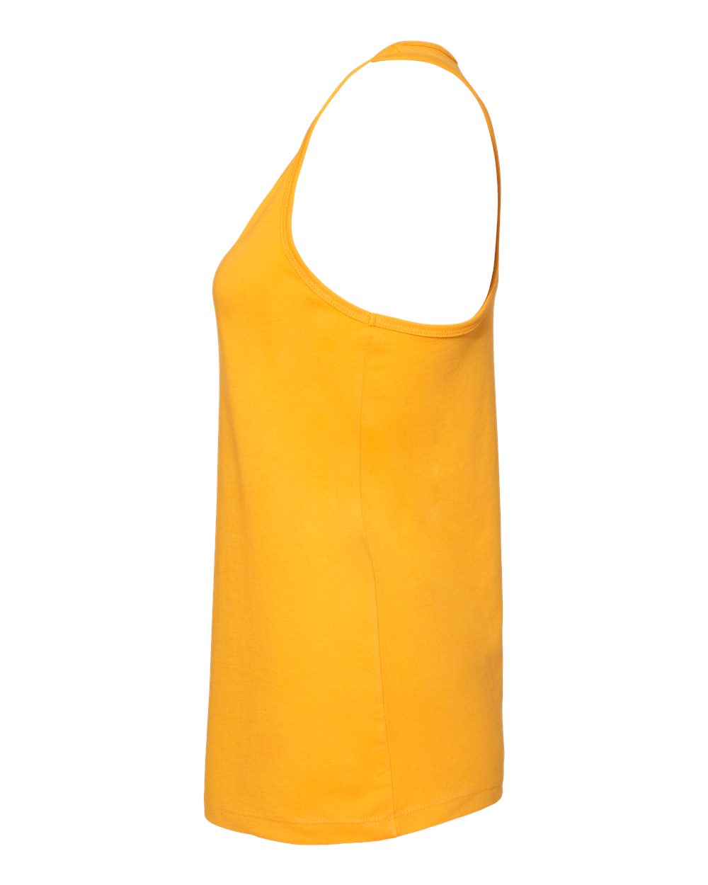 Left View of Gold Women&#39;s Jersey Racerback Tank - 6008