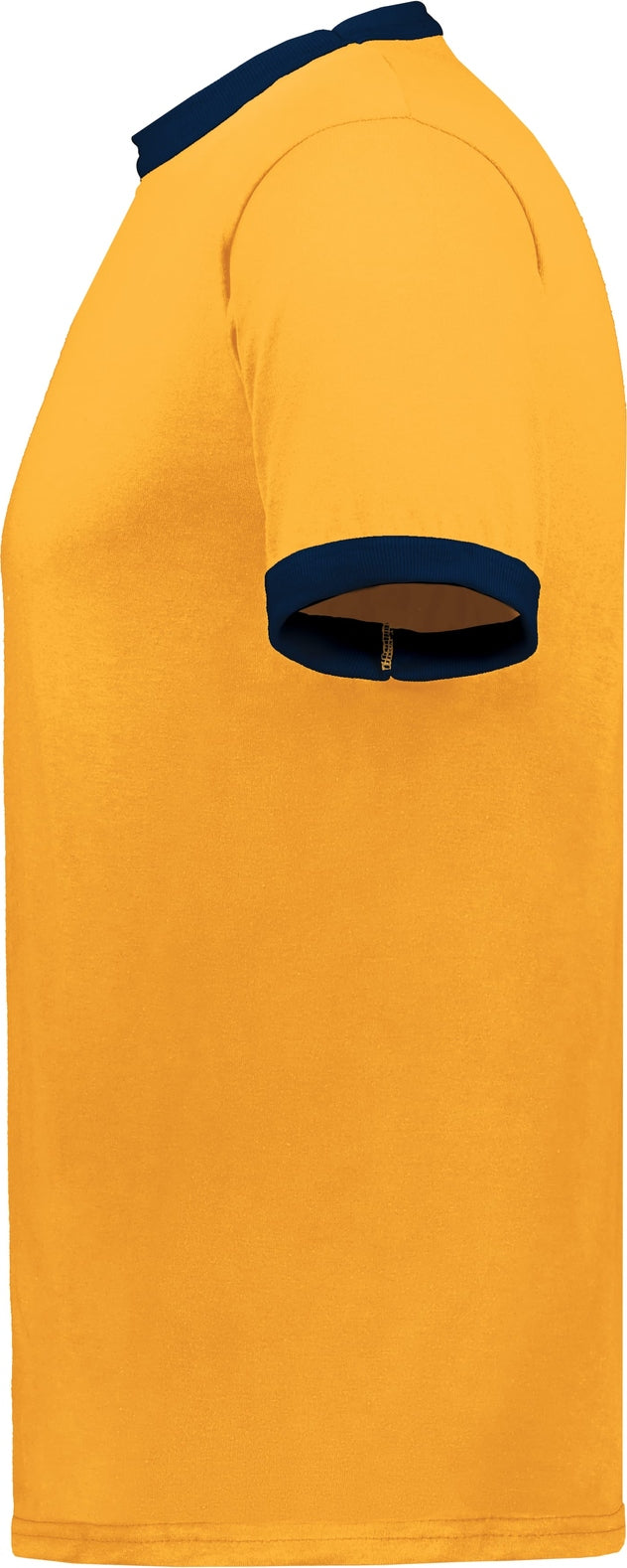 Left View of GOLD/NAVY ADULT RINGER T-SHIRT