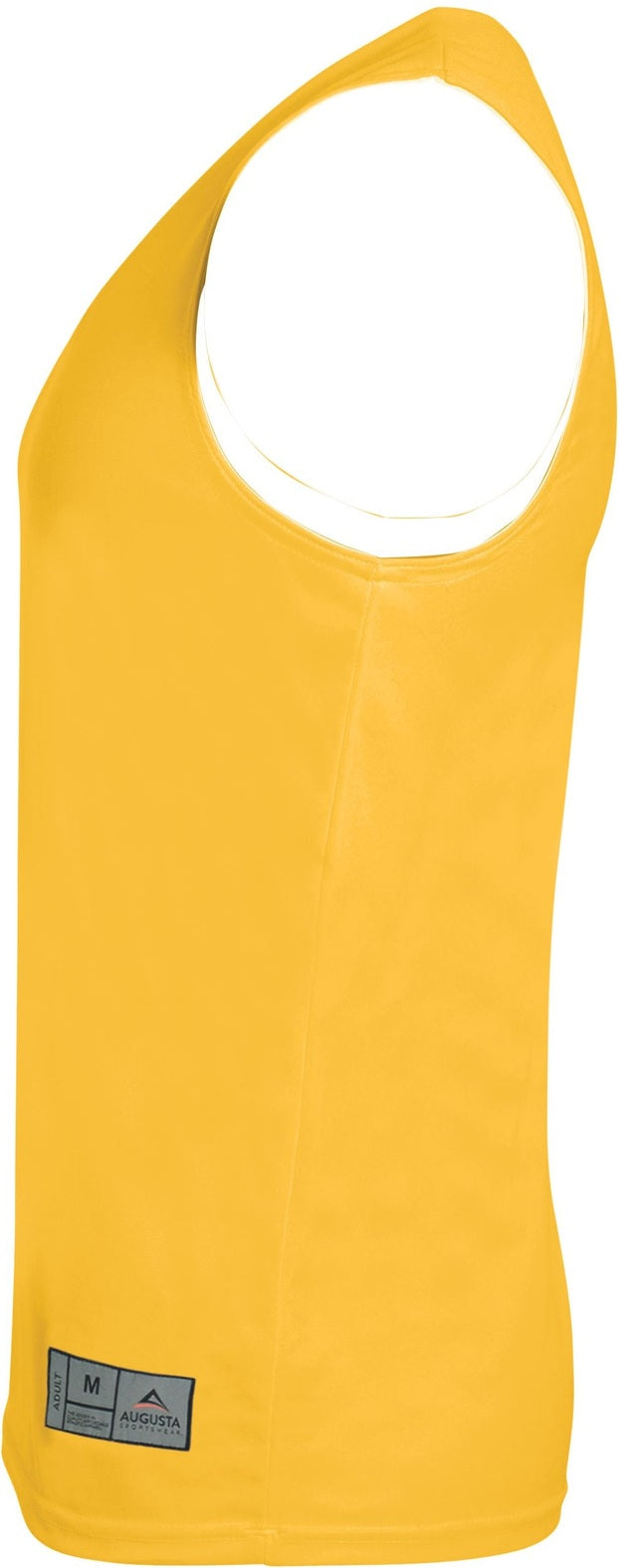 Left View of GOLD/WHITE YOUTH REVERSIBLE WICKING TANK