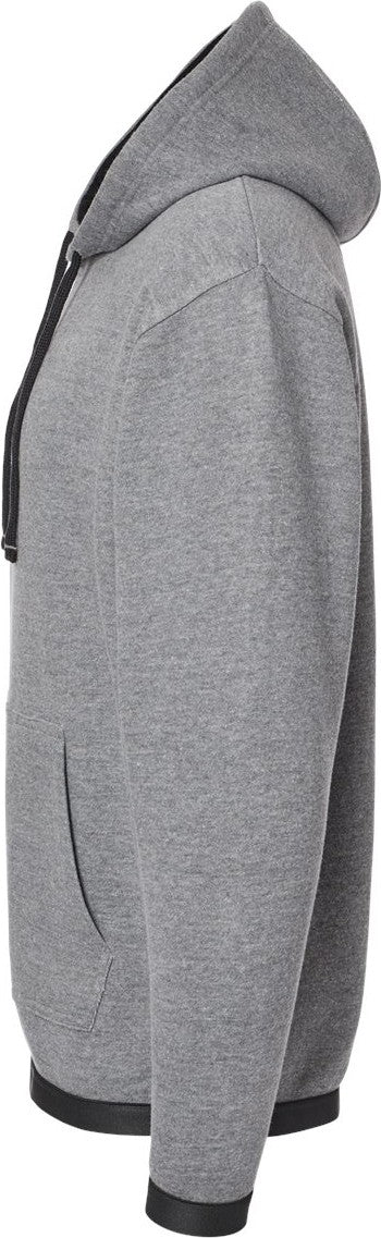 Left View of Granite Heather/ Black The Statement Fleece Hoodie - 6996