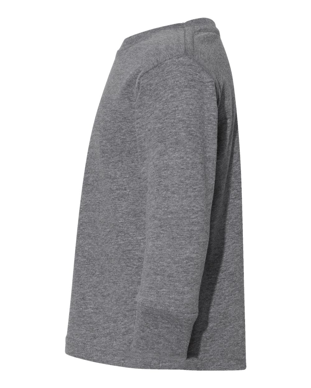 Left View of Granite Heather Toddler Fine Jersey Long Sleeve Tee - 3302