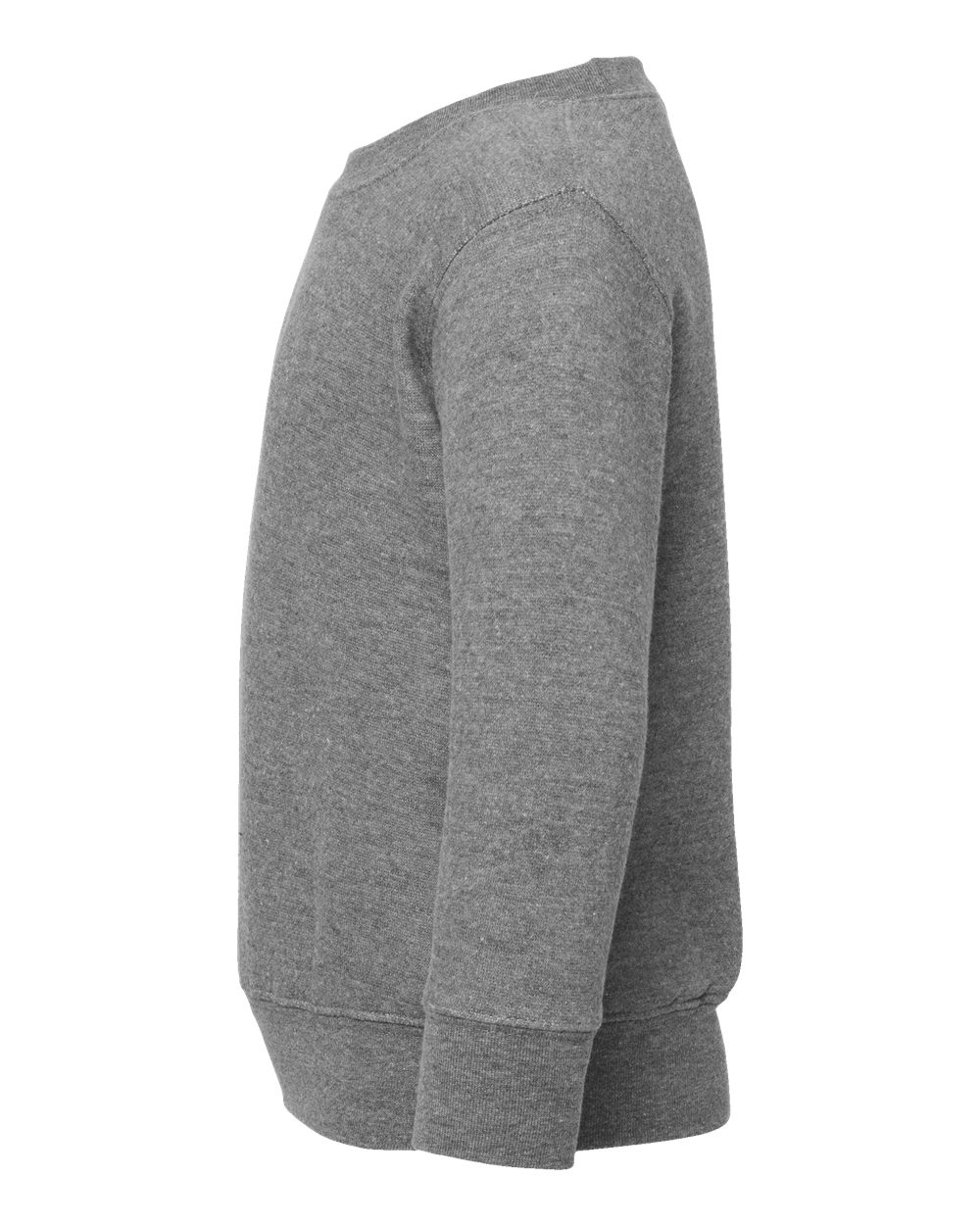 Left View of Granite Heather Toddler Fleece Crewneck Sweatshirt - 3317