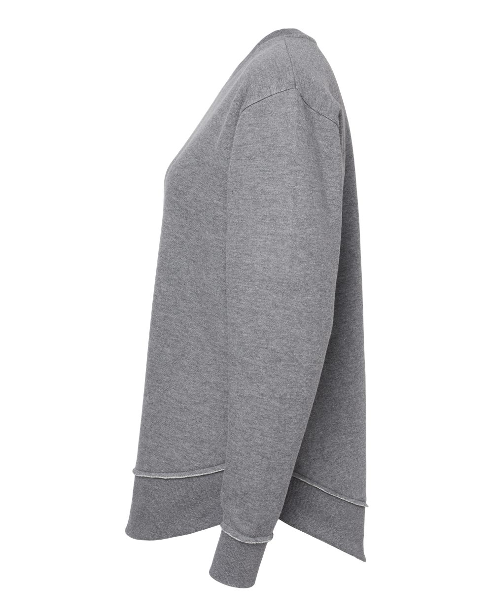 Left View of Granite Heather Women&#39;s Weekend Fleece Crewneck Sweatshirt - 3525