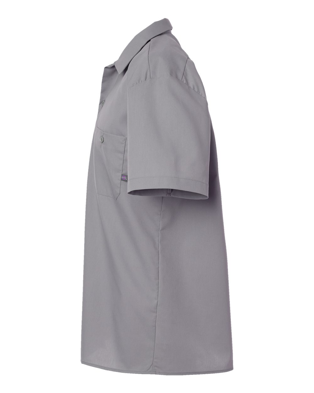Left View of Graphite Grey Industrial Short Sleeve Work Shirt - Tall Sizes - S535T